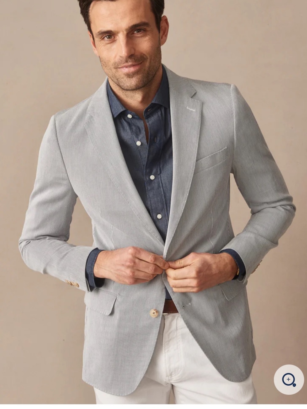 J. McLaughlin Light Gray Men's Blazer
